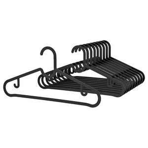 30 pack - SPRUTTIG Hanger, Black, Space-Saving Clothes Organizer, Non-Slip,